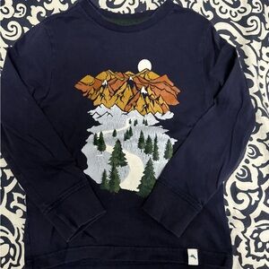 Janie and Jack Navy Mountain Scene Sweater